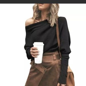 Black off the shoulder sweater